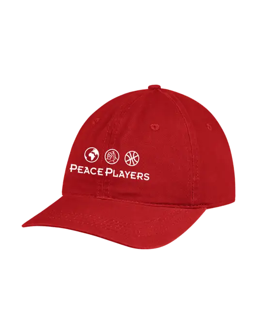 Garment Washed Unstructured Twill Red Cap w/Peace Players Logo