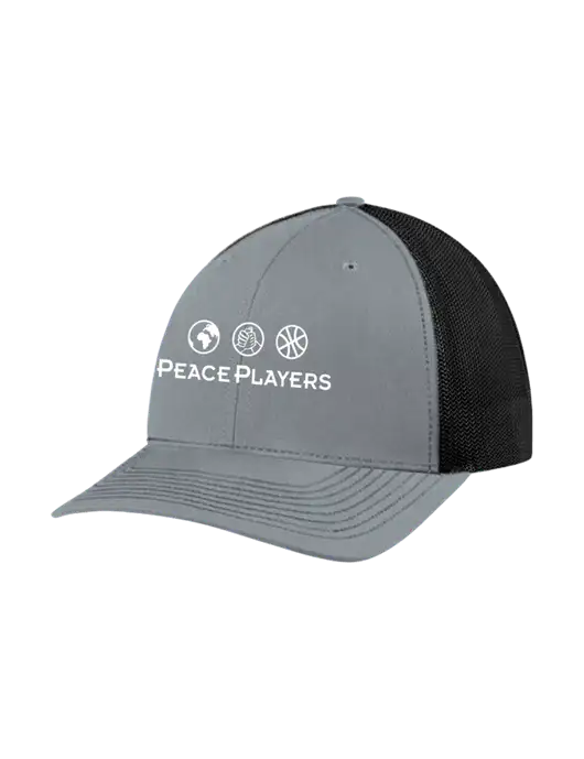 Richardson Adjustable Snapback Original 112 Trucker Cap Heather Grey w/Black Mesh w/Peace Players Logo