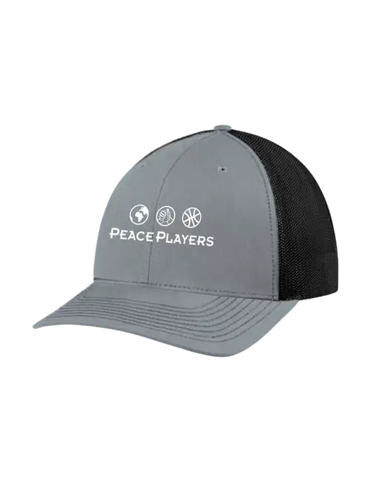 Richardson Adjustable Snapback Original 112 Trucker Cap Heather Grey w/Black Mesh w/Peace Players Logo