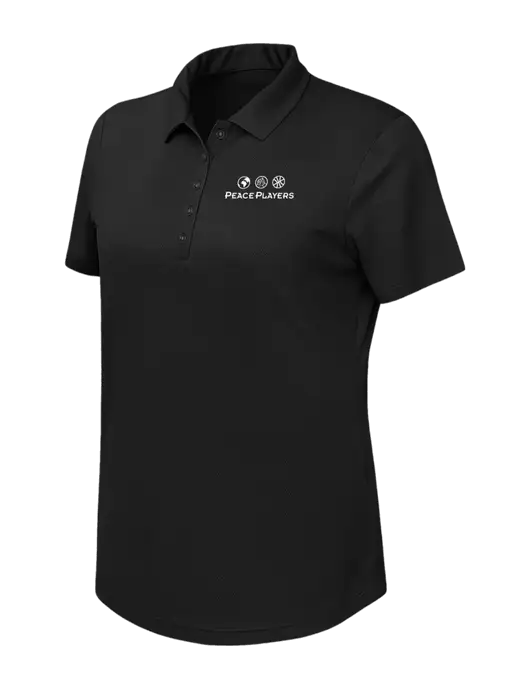 Callaway Womens Birdseye Black Polo w/Peace Players Logo