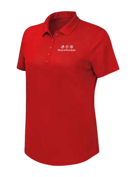 Callaway Womens Birdseye Red Polo w/Peace Players Logo