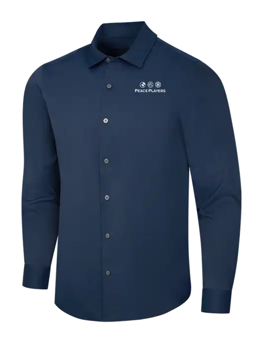 Navy City Stretch Shirt w/Peace Players Logo