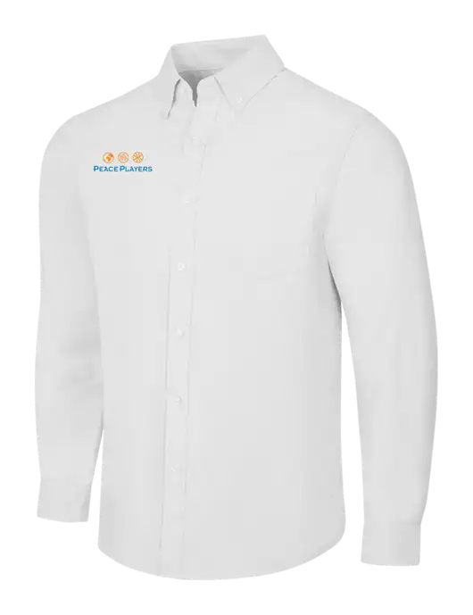 White SuperPro Oxford Shirt w/Peace Players Logo