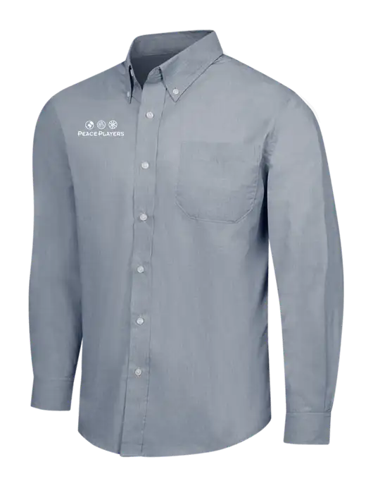 Navy Frost Crosshatch Easy Care Shirt w/Peace Players Logo