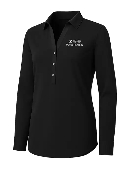 Womens Black City Stretch Shirt w/Peace Players Logo