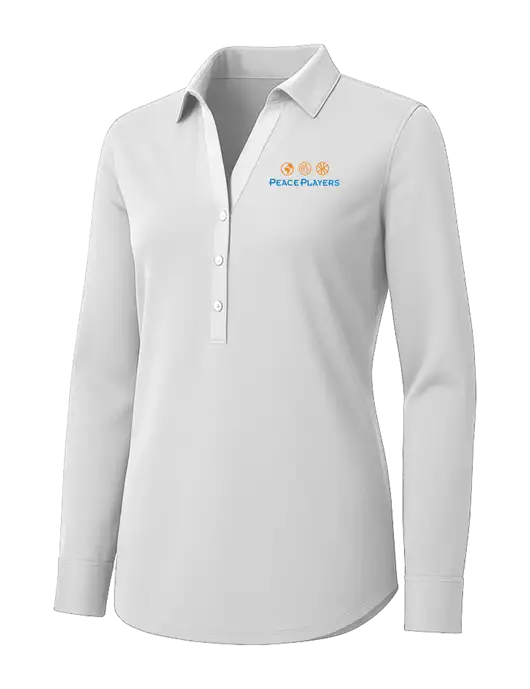Womens White City Stretch Shirt w/Peace Players Logo