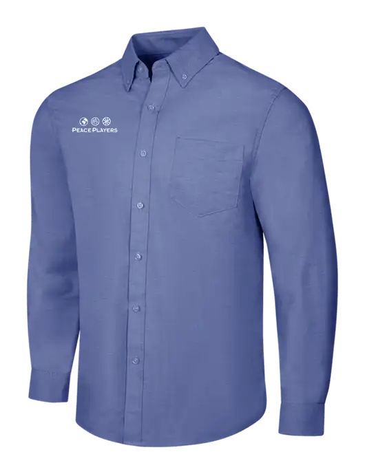 Navy SuperPro Oxford Shirt w/Peace Players Logo
