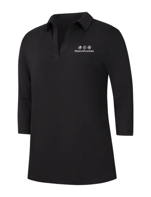 Womens Black Luxe Knit Tunic w/Peace Players Logo