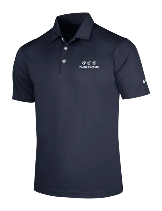 NIKE Dark Navy Dri-Fit Vertical Mesh Polo w/Peace Players Logo