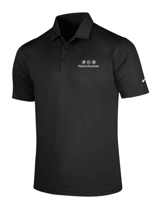 NIKE Black Dri-Fit Vertical Mesh Polo w/Peace Players Logo