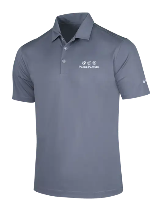 NIKE Medium Grey Dri-Fit Vertical Mesh Polo w/Peace Players Logo