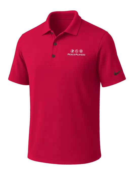 NIKE Red Dri-Fit Micro Pique Polo w/Peace Players Logo