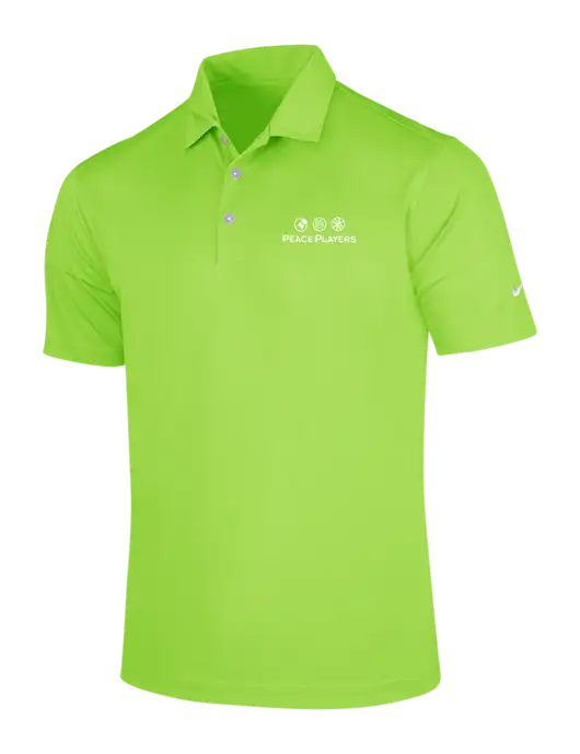 NIKE Light Kelly Green Dri-Fit Vertical Mesh Polo w/Peace Players Logo