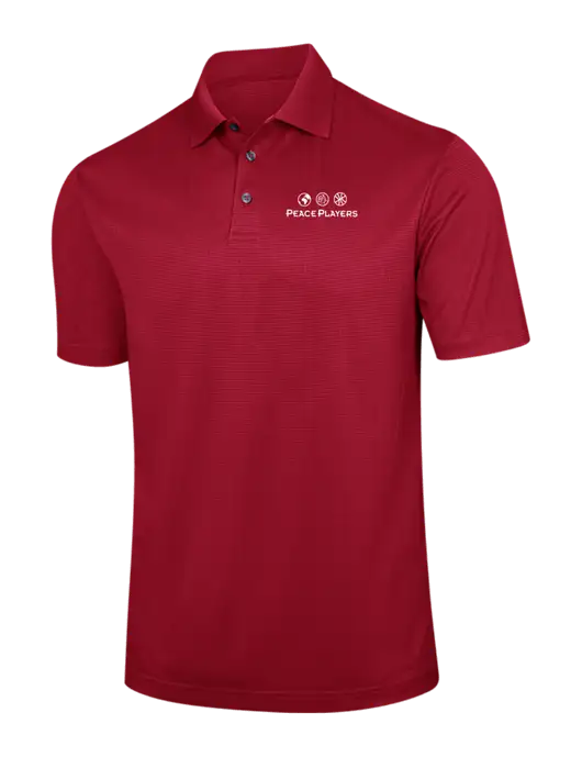 Red Performance Fine Jacquard Polo w/Peace Players Logo