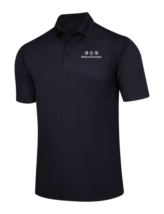 Black Micropique Sport-Wick Polo w/Peace Players Logo