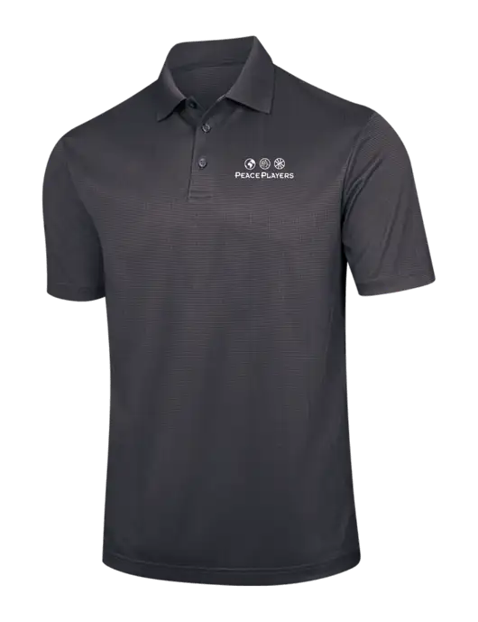 Dark Grey Performance Fine Jacquard Polo w/Peace Players Logo
