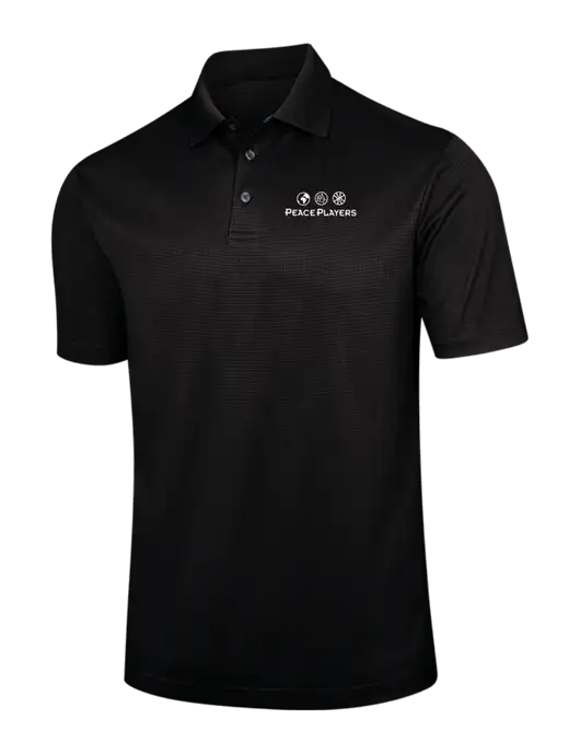Black Performance Fine Jacquard Polo w/Peace Players Logo