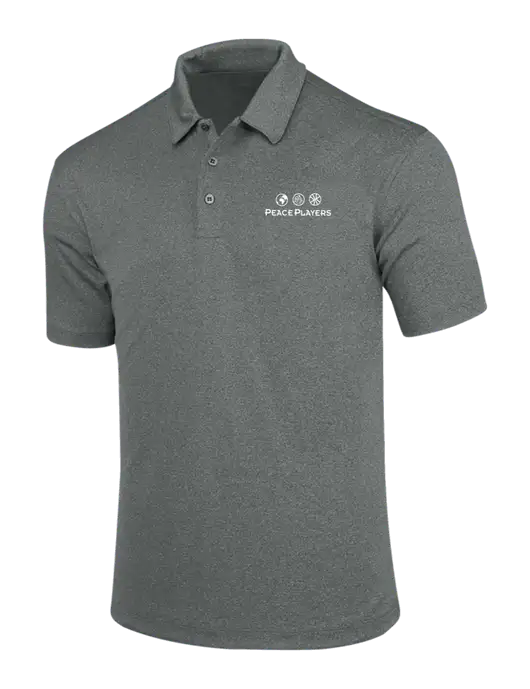 Charcoal Trace Heather Polo w/Peace Players Logo
