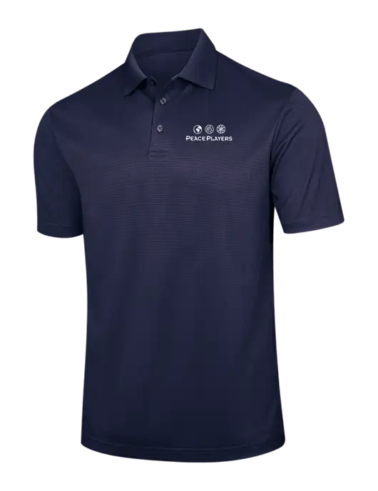 Navy Performance Fine Jacquard Polo w/Peace Players Logo