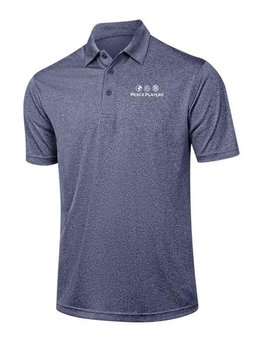 Navy Heather Contender Polo w/Peace Players Logo