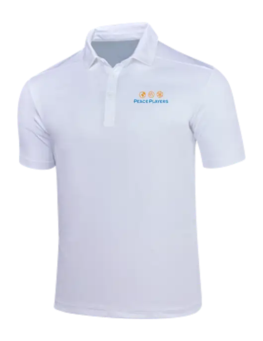 White Posi-UV Pro Polo w/Peace Players Logo