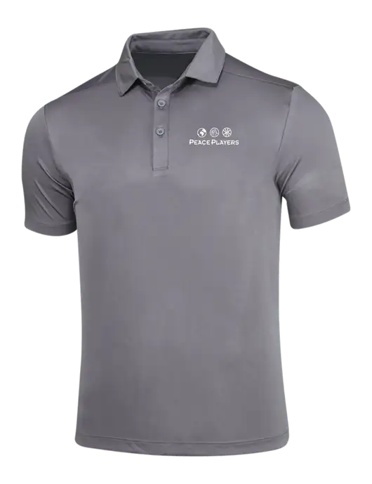 Dark Smoke Grey Posi-UV Pro Polo w/Peace Players Logo