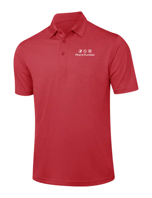 Red Heather Contender Polo w/Peace Players Logo