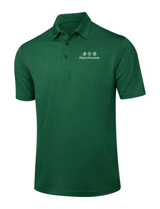 Dark Green Heather Contender Polo w/Peace Players Logo