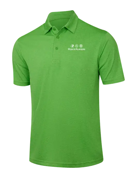 Kelly Green Heather Contender Polo w/Peace Players Logo