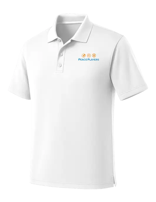 White Dry Zone UV Micro Mesh Polo w/Peace Players Logo