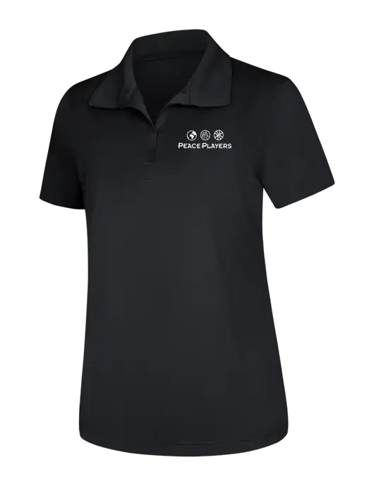 Womens Black Micropique Sport-Wick Polo w/Peace Players Logo