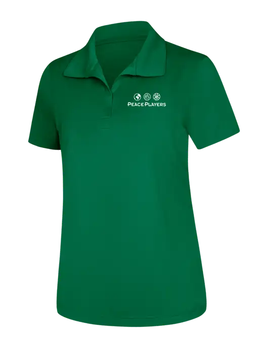 Womens Kelly Green Micropique Sport-Wick Polo w/Peace Players Logo