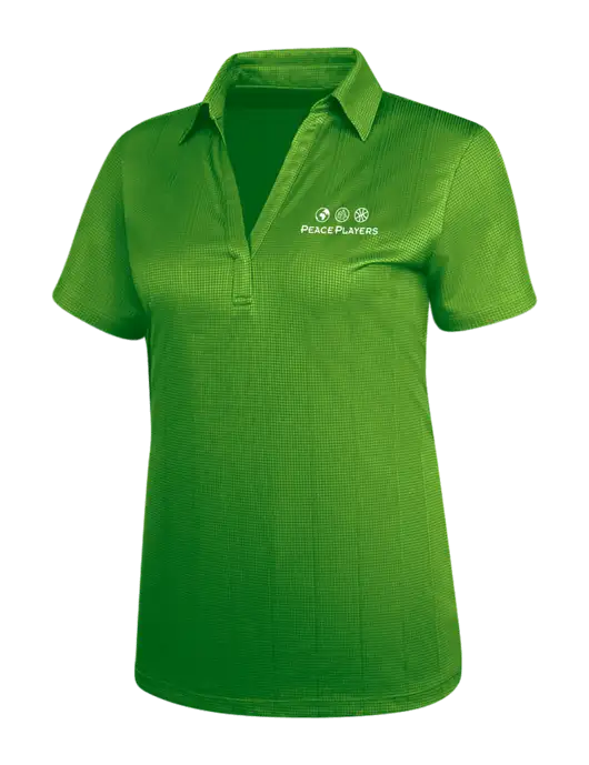 Kelly Green Womens Performance Fine Jacquard Polo w/Peace Players Logo