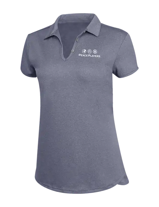 True Navy Womens Trace Heather Polo w/Peace Players Logo