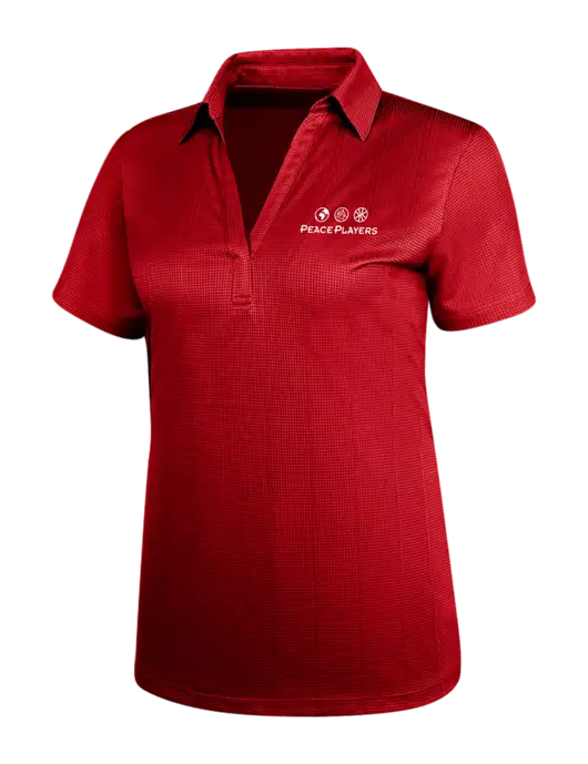 Red Womens Performance Fine Jacquard Polo w/Peace Players Logo