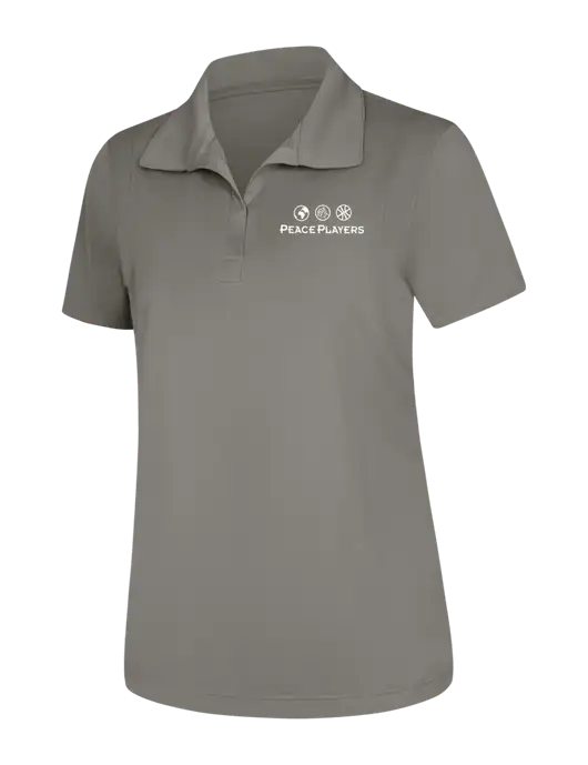 Womens Medium Grey Micropique Sport-Wick Polo w/Peace Players Logo