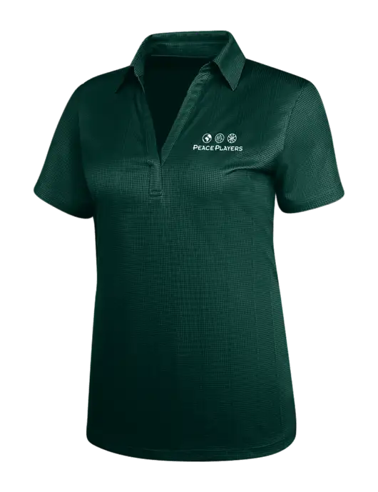 Dark Green Womens Performance Fine Jacquard Polo w/Peace Players Logo