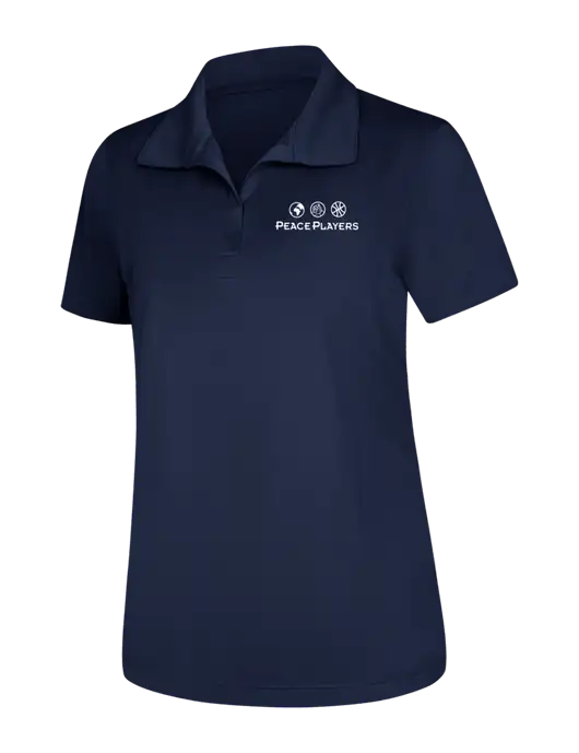 Womens Navy Micropique Sport-Wick Polo w/Peace Players Logo