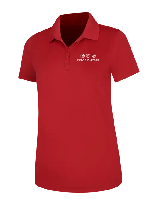 Red Womens Dry Zone UV Mesh Polo w/Peace Players Logo