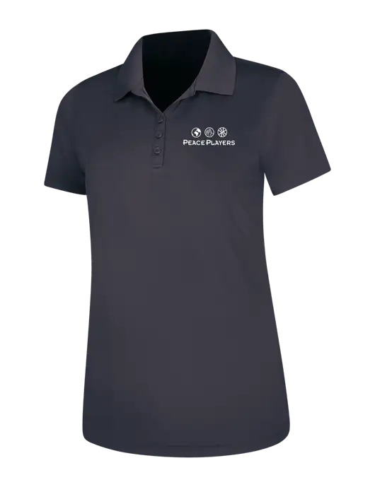 Dark Grey Womens Dry Zone UV Mesh Polo w/Peace Players Logo