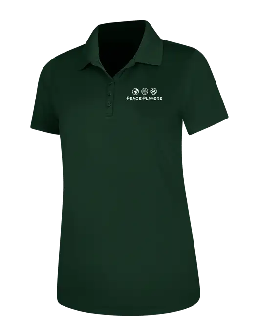 Dark Green Womens Dry Zone UV Mesh Polo w/Peace Players Logo