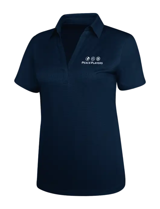 Navy Womens Performance Fine Jacquard Polo w/Peace Players Logo