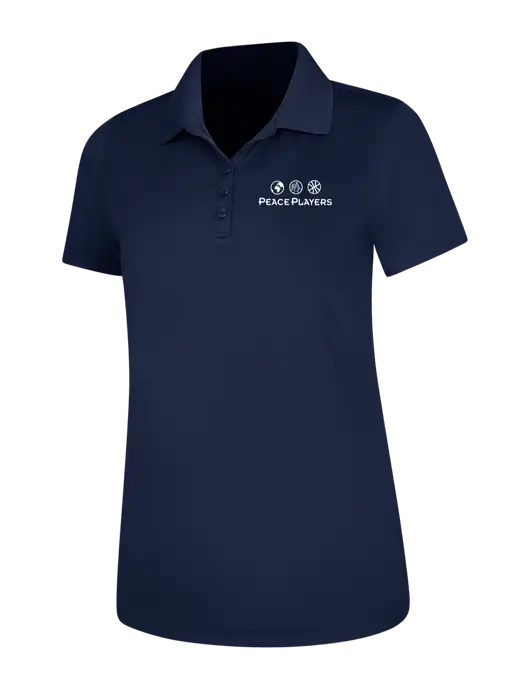 Dark Navy Womens Dry Zone UV Mesh Polo w/Peace Players Logo