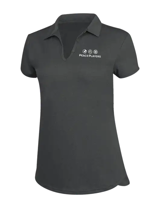 Womens Charcoal Trace Heather Polo w/Peace Players Logo