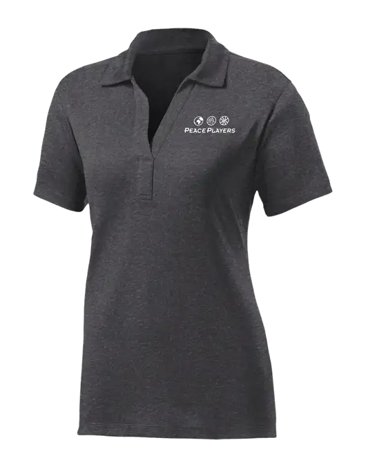 Womens Dark Grey Heather Contender Polo w/Peace Players Logo