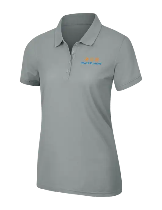 Light Grey Womens Core Classic Pique Polo w/Peace Players Logo