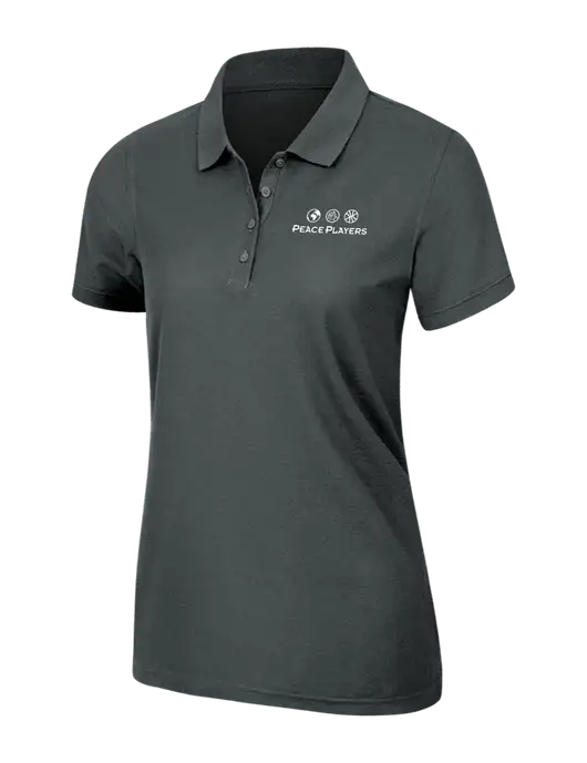 Dark Grey Womens Core Classic Pique Polo w/Peace Players Logo