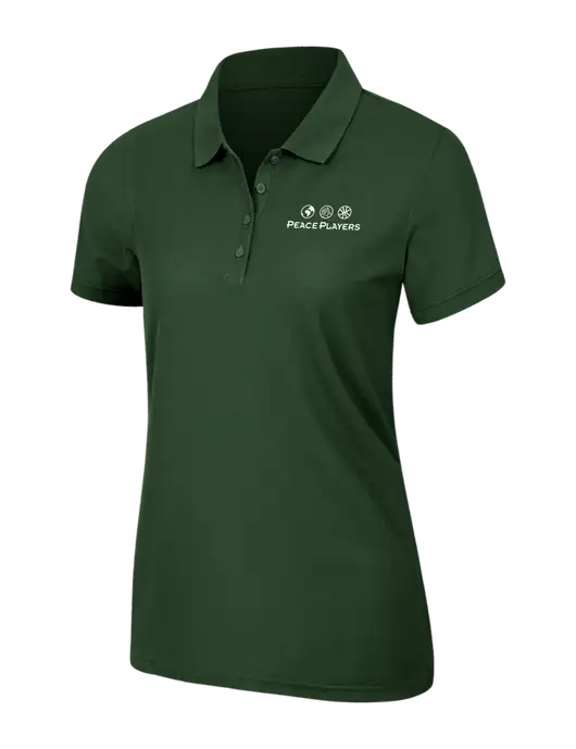Dark Green Womens Core Classic Pique Polo w/Peace Players Logo