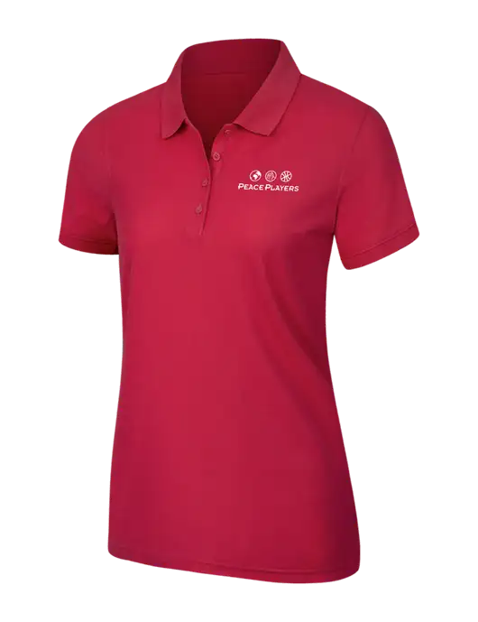 Red Womens Core Classic Pique Polo w/Peace Players Logo