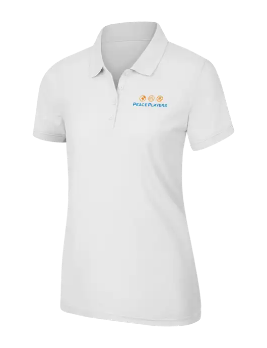 White Womens Core Classic Pique Polo w/Peace Players Logo